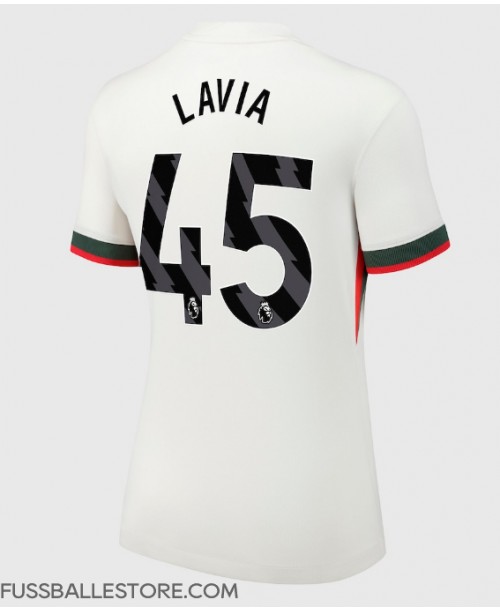 Günstige Chelsea Romeo Lavia #45 Auswärtstrikot Damen 2025-26 Kurzarm Günstige Chelsea Romeo Lavia #45 Auswärtstrikot Damen 2025-26 Kurzarm